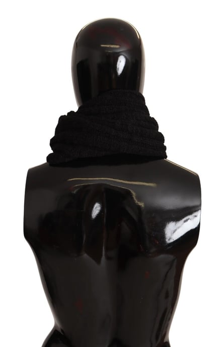 Dolce & Gabbana Black Virgin Wool Tritt Unisexe Châle chauffant - Image 3