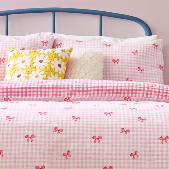 Heya Home Gingham Schleifen Bedrucktes Bettbezug-Set - Image 3