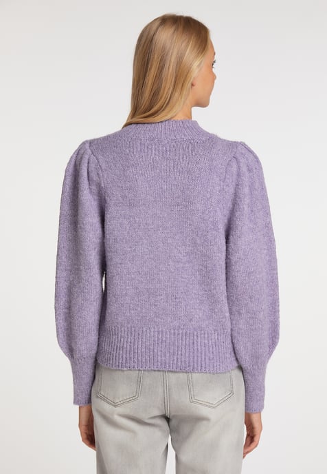 Mymo Strickjacke Damen Lila Melange - Image 4