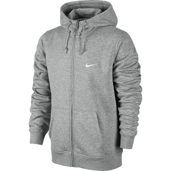 Nike Swoosh Logo Grauer Kapuzenpullover mit Reissverschluss - Image 1