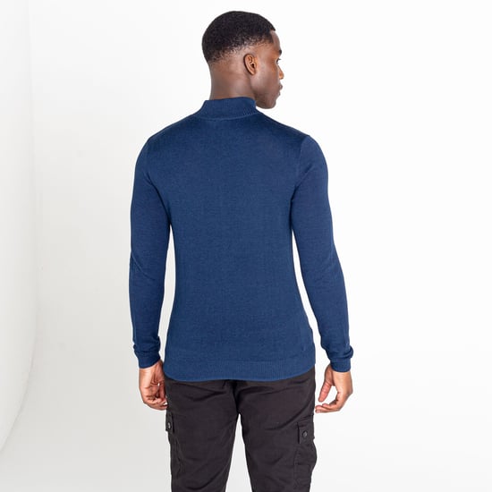 Dare 2B Mens Unite Us Knitted Half Zip Sweatshirt (Nightfall Navy/Ebony)