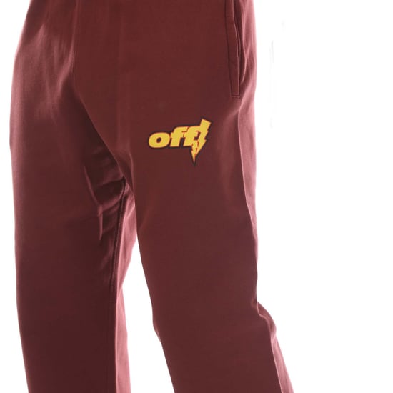 Jogginghose aus gebürsteter Baumwolle mit Kordelzug in der Taille in Burgunderrot - Image 3