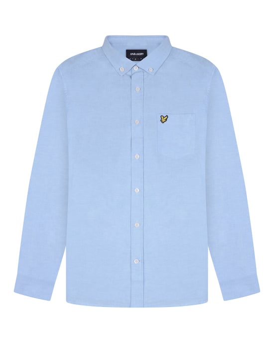 Lyle & Scott Regular Fit Leichtes Oxford-Hemd in Blau - Image 5