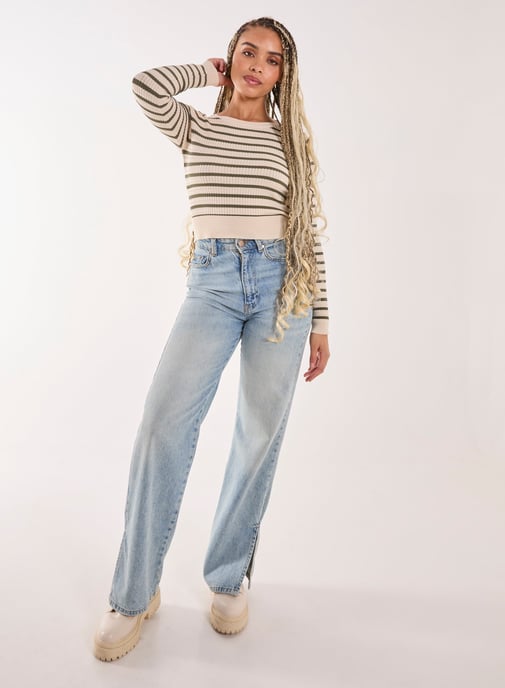 Striped Rib Knit Top