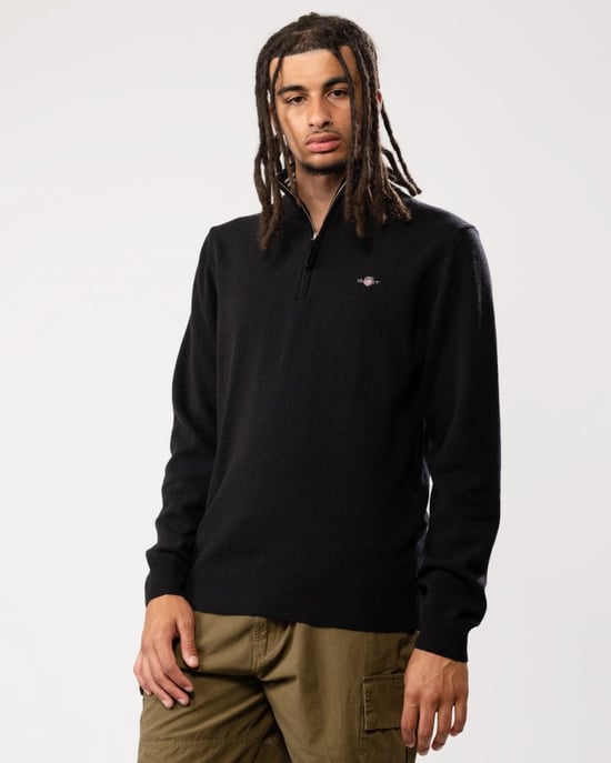 GANT Mens Superfine Lambswool Half Zip Cardigan - Image 2