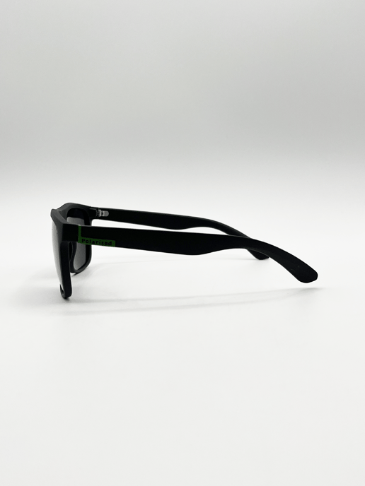 Matte Black Wayfarer Sunglasses - Image 3