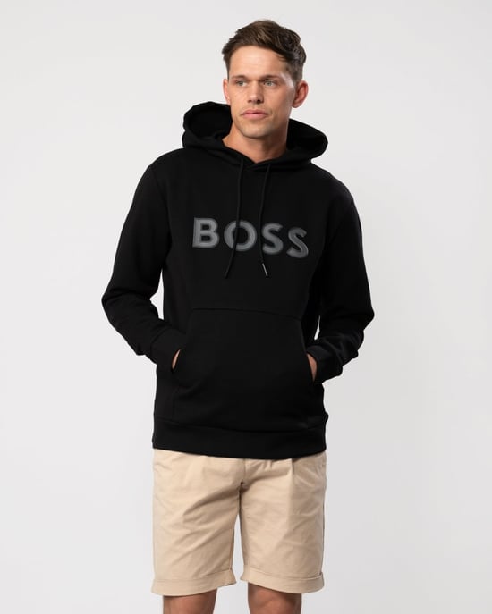 BOSS Green Soody 1 Mens Pullover Hoodie with Logo Print - Image 1
