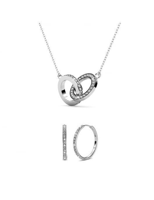 Parures Chic Circle Twin - Argenté et Cristal - Image 1