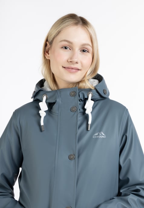 ICEBOUND Wattierter Regenmantel Damen Blaugrau - Image 3