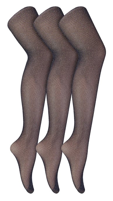 3 Paar Multipack Netzstrumpfhosen für Frauen | Sock Snob | Stylish Footed Pretty Stocking Ideal für Dance Party - Schwarz / Silber - Image 1