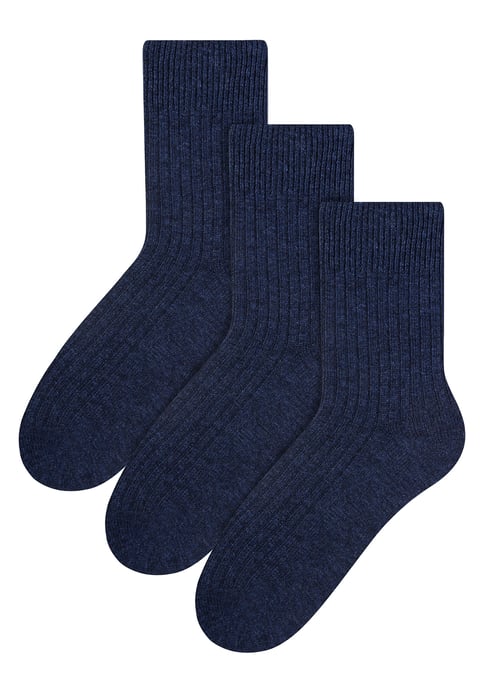 3 Paar Herren Wollsocken | Steven | Winter Leichtgewichtige Warme Stiefel Socken - Navy - Image 1