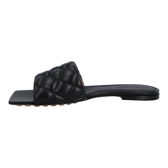Bottega Veneta Women Padded Flat Sandal in Black lambskin
