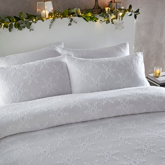 furn. Snowflake Tufted 100% Cotton Duvet Cover Set