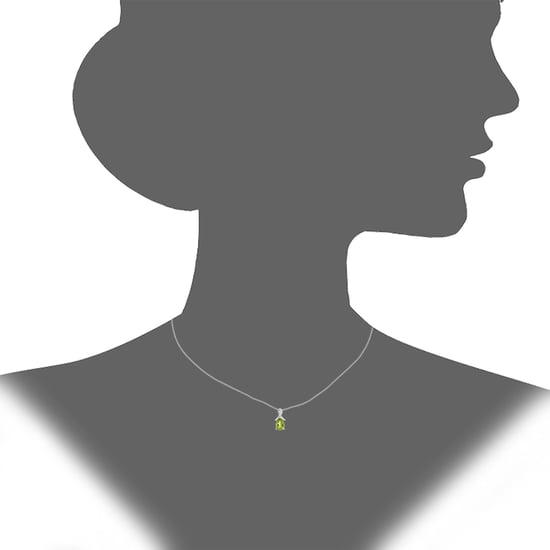 Pendentif en or blanc 9 carats, péridot 0,84 ct et diamant 0,02 ct - Image 3