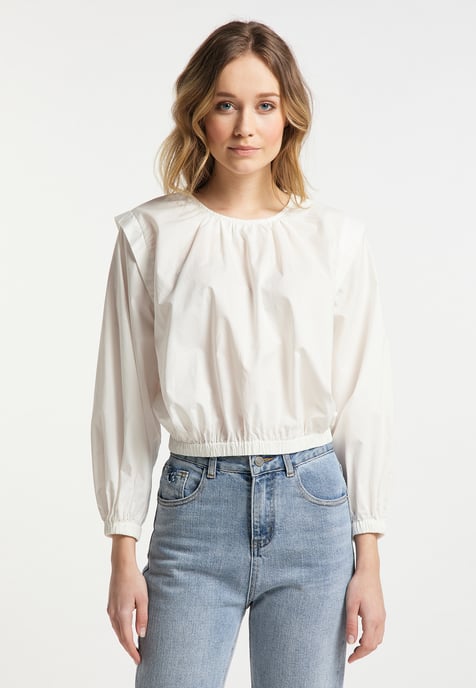 Dreimaster Bluse Damen Wollweiss - Image 3