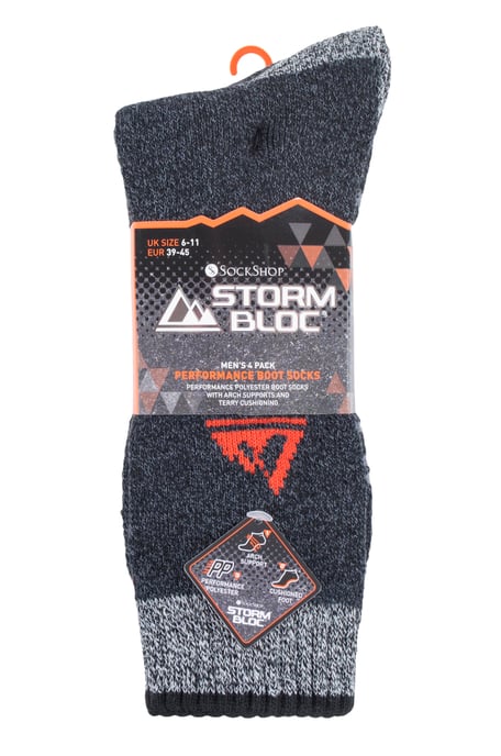 STORM BLOC - 4 Paar Herren Cushion Sole Wandern Arbeit Boot Socken - Image 2