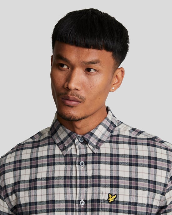 Lyle & Scott Kariertes Flanell-Langarmhemd in Marineblau - Image 4