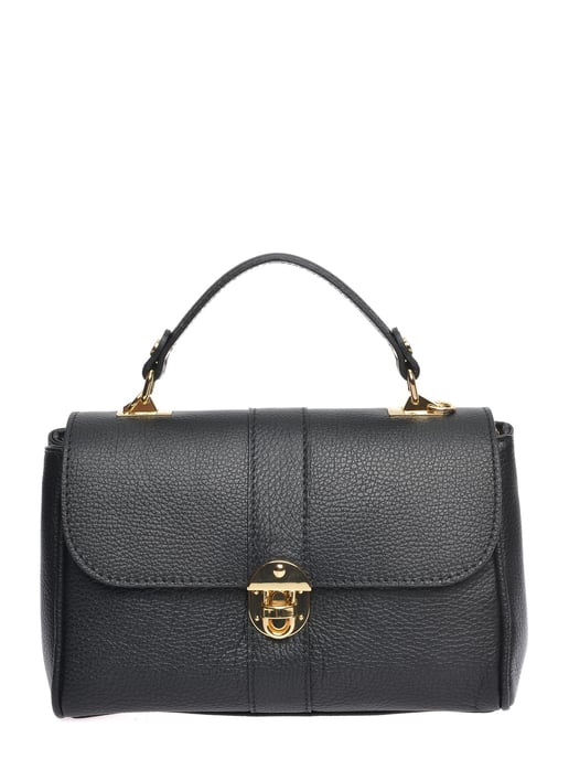 Roberta M  Black Leather Bag