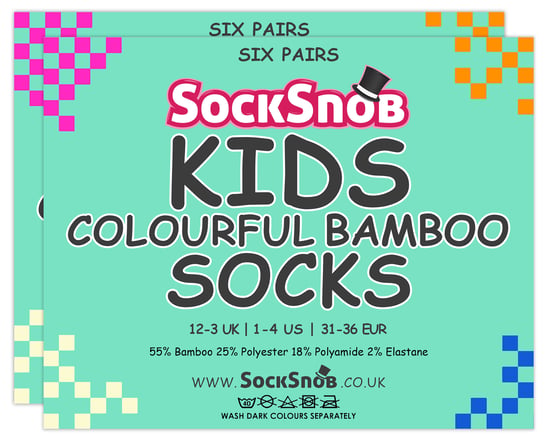 Sock Snob - 12 Paires Chaussettes Bambou Enfants Été Ecole | Garçons et Filles - Noir - Image 2