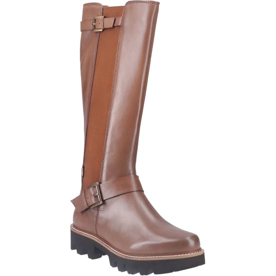 Pod Aleena Leder/Textil Damenstiefel Tan - Image 1