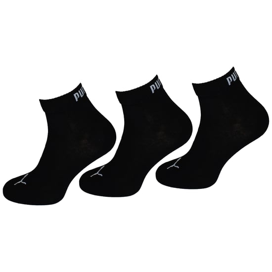 Puma 3er-Pack Herren Quarter Socken Schwarz Unifarben - Image 1