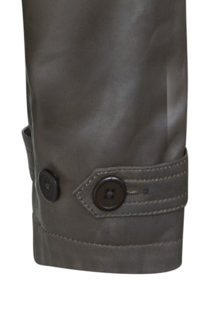 Kurze, �bergro�e Trenchcoat-Lederjacke f�r Damen - Canberra - Image 5