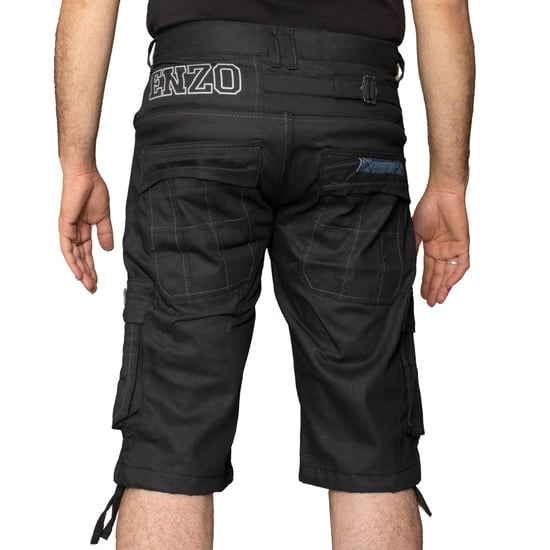 Enzo Herren Cargo Combat Denim Shorts - Image 4