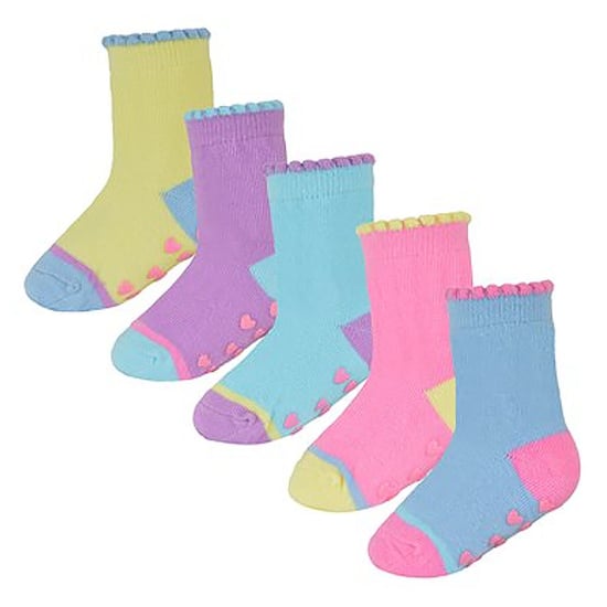 Rutschfeste Baby Mädchen Fersen- und Zehensocken | 10 Paar Multipack | Niedliche und weiche Kleinkindersocken mit Griffen - Style 1 - Image 2
