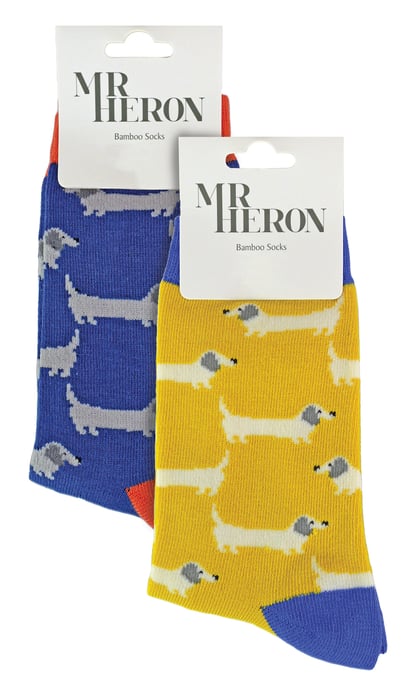 Herr Heron - 2 Paar Socken aus Bambus mit Tiermuster - Wursthunde - Image 2
