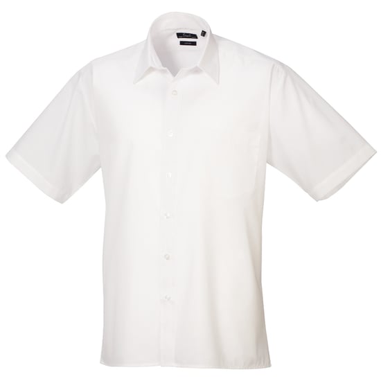 Premier Popelin Herren Hemd, kurzärmlig (Weiß) - Image 1