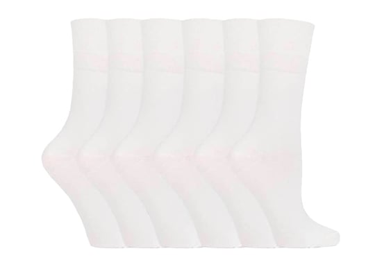 Gentle Grip - 6 Paar Damen Gentle Grip nicht elastische Socken - GG67 Weiß - Image 1