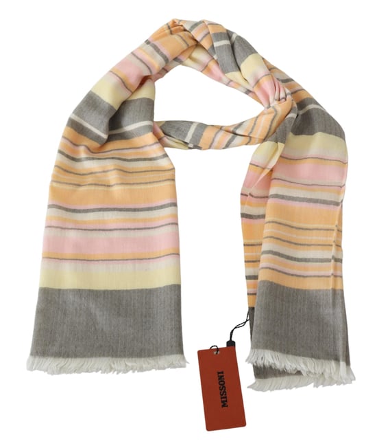 Echarpe unisexe en cachemire rayée multicolore pour hommes Missoni - Image 3
