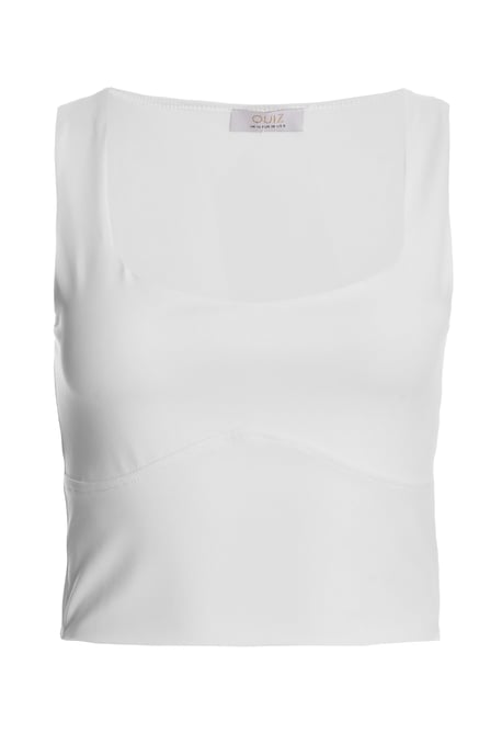 White Scoop Neck Crop Top