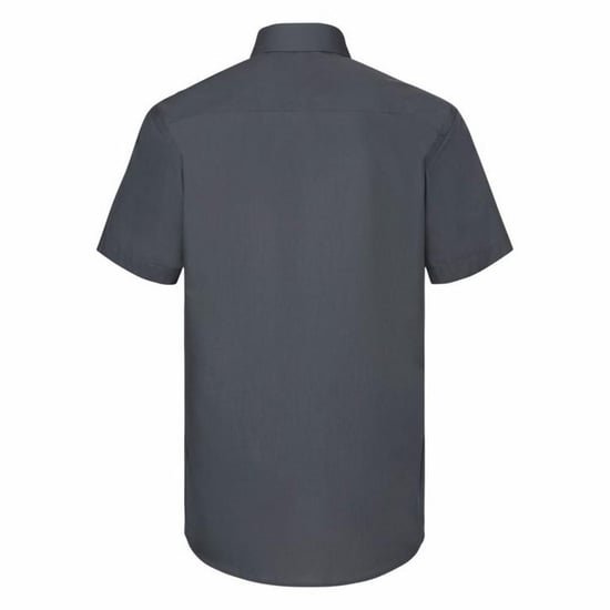Russell Collection Easy Care Tailored Poplin Hemd für Männer, kurzarm (Grau) - Image 2