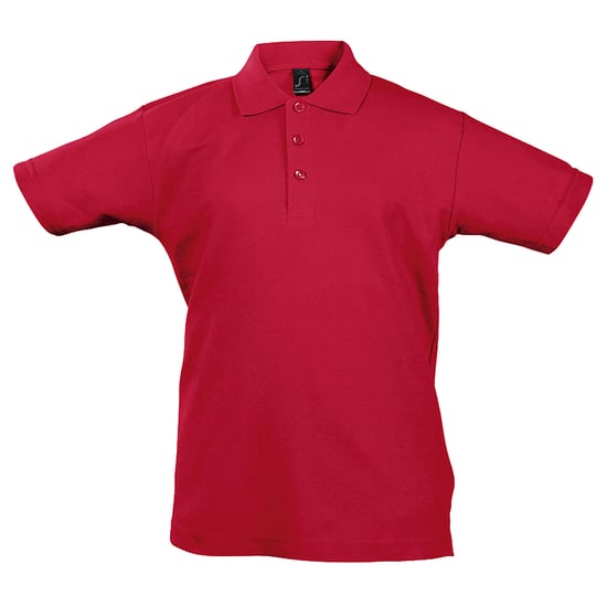 SOLS Kids Unisex Summer II Pique Polo Shirt (Red)
