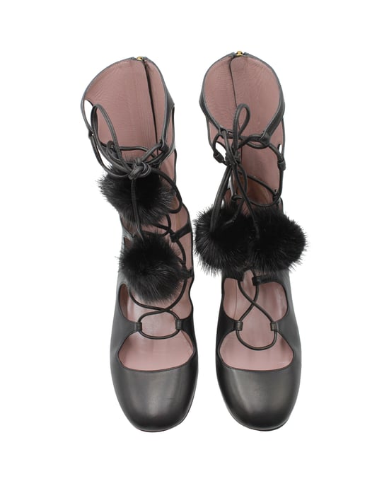 Gucci Heloise Schnür Gladiator Stiefel aus schwarzem Leder - Image 3