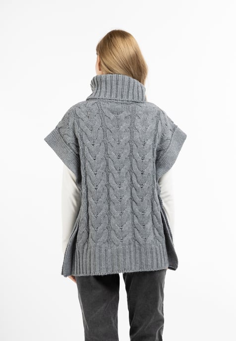 Dreimaster Strickweste Damen DUNKELGRAU MELANGE - Image 4