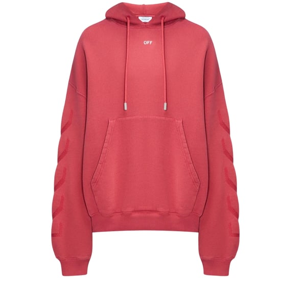 Off-White St. Matthew Design Skate Fit Kapuzenpullover in verwaschenem Rot - Image 1