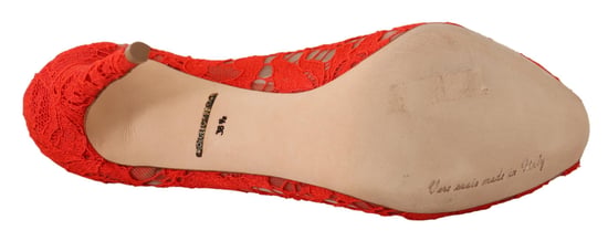 Dolce & Gabbana Rote Taormina Spitzen-Glitzer-Pumps für Damen - Image 5