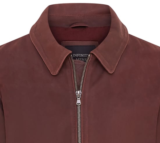 Mens Burgundy A2 Cowhide Leather Bomber Jacket-Eura