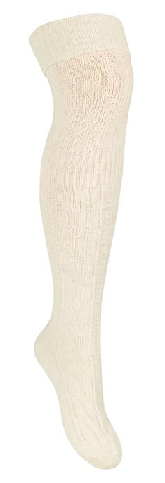 Overknee-Wollsocken für Damen | Steven | Winterwarme dicke lange Socken Ecru - Image 1