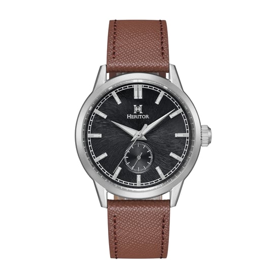 Heritor Automatic Argento Leather-Band Watch