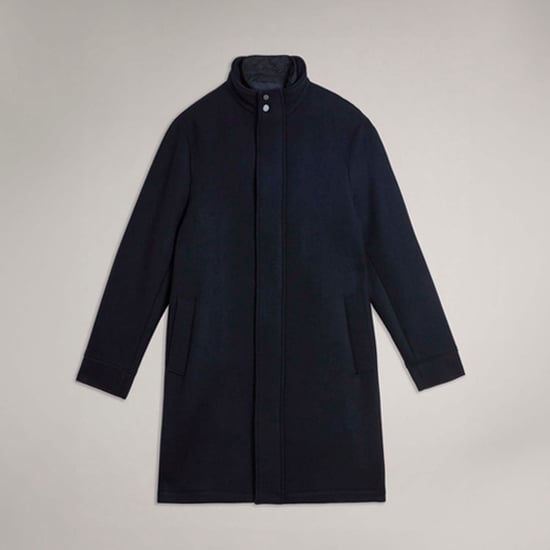 Herren Ted Baker Ederson Wolle-Mischung Rollkragenmantel in Marineblau - Image 5