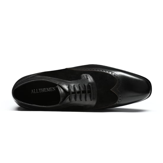 Herrenschuh mit klassischer Ziernaht Businessschuh Glattleder Halbschuh Schwarz - Image 6