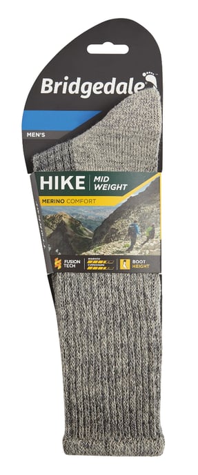 Bridgedale - Herren Wandern Midweight Merinowolle Socken - Stein grau - Image 2