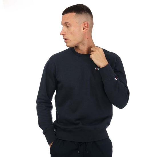 Sweat col rond petit logo script Champion Pour Homme en Bleu Marine - Image 4