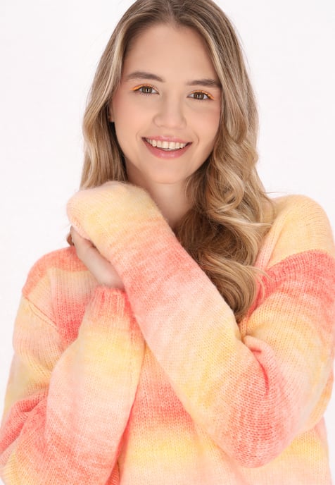 Mymo Pullover Damen Orange Mehrfarbig - Image 5