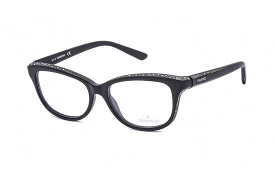 Swarovski Rectangular plastic Women Eyeglasses Matte Black / Clear Lens