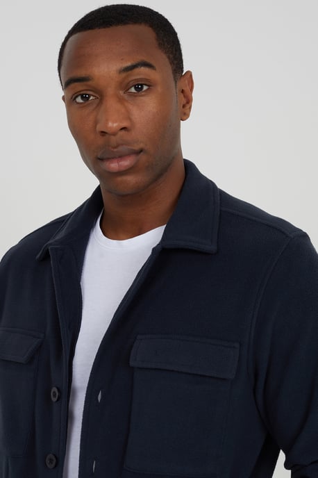 Navy Long Sleeve Fleece Shirt
