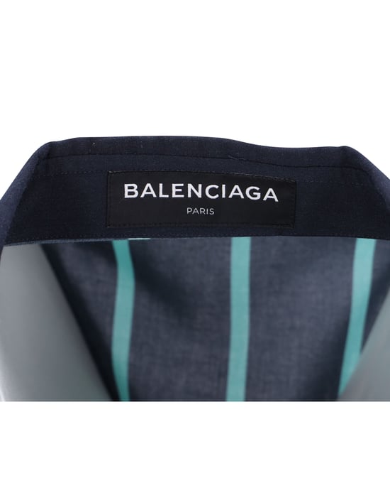 Balenciaga gestreiftes Hemd aus Polyester in Marineblau - Image 5